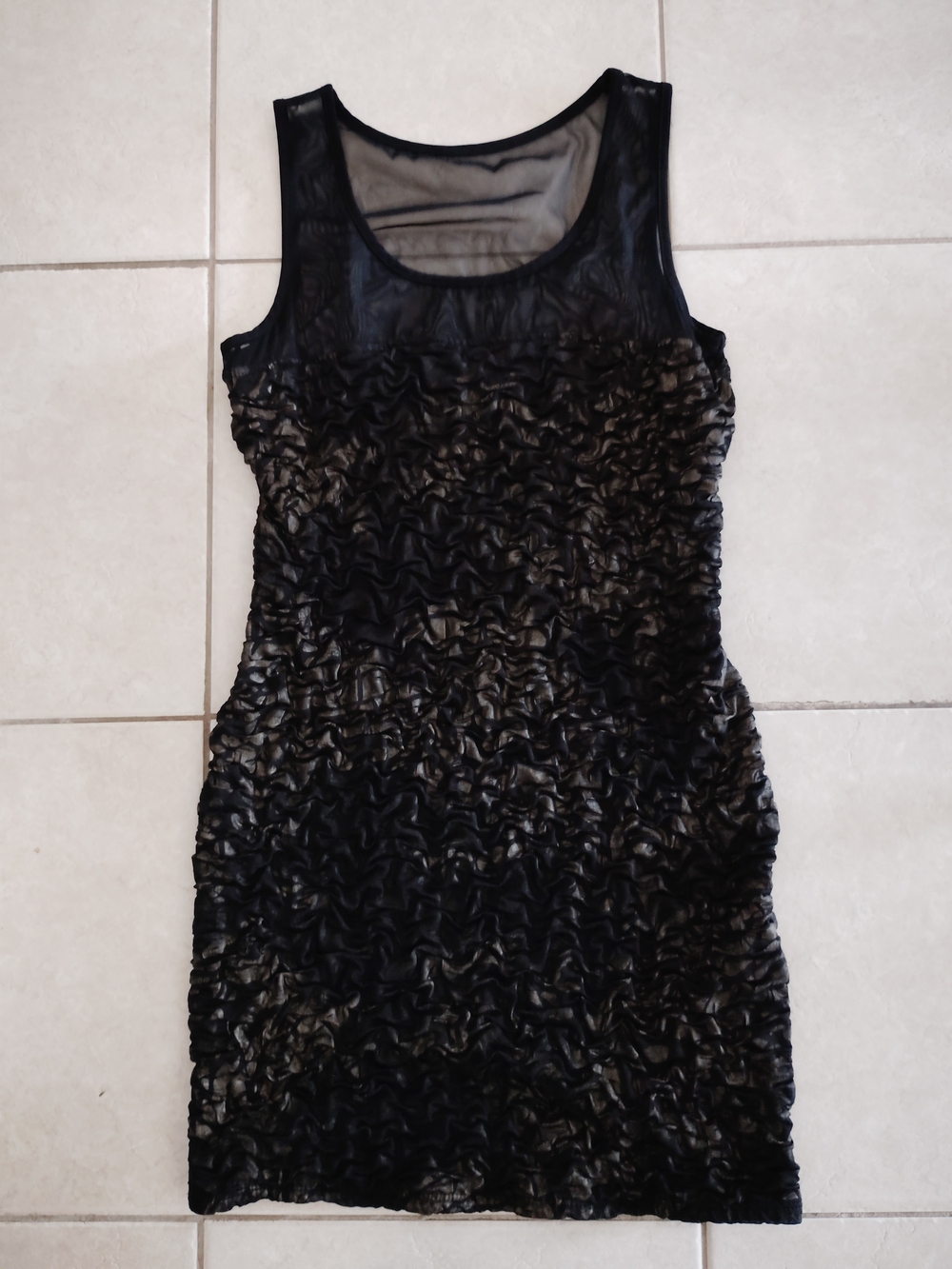 Taboo Black Sleeveless Ruffle Texture Maxi Dress